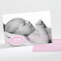 Faire-part naissance Photo rose fille personnalisable - 13,8 x 9,5 cm - Monfairepart