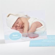 Faire-part naissance Jolie Photo original naissance personnalisable - Couleur Bleu - 13,8 x 9,5 cm - Monfairepart