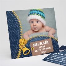 Faire-part naissance personnalisable - 15 x 14 cm - Monfairepart