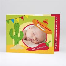 Faire-part naissance Notre Cow-boy au Far west personnalisable - 15 x 10 cm - Monfairepart