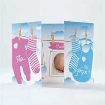 Faire-part naissance personnalisable - 14,5 x 10,5 cm fermé - Monfairepart
