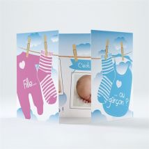 Faire-part naissance personnalisable - 14,5 x 10,5 cm fermé - Monfairepart