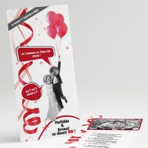 Faire-part mariage En action personnalisable - 10 x 21 cm - Monfairepart