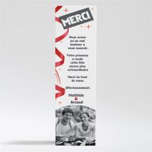 Carte de remerciement mariage En action personnalisable - 5,3 x 19,4 cm - Monfairepart