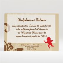 Carton d'invitation mariage Nos anges personnalisable - 11 x 7,5 cm - Monfairepart