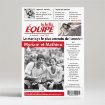 Faire-part mariage La Belle Equipe personnalisable - Couleur Rouge - 14,5 x 21 cm - Monfairepart