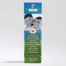 Carte de remerciement mariage Notre mariage est dans le pré personnalisable - 5,3 x 19,4 cm - Monfairepart