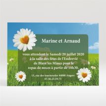 Carton d'invitation mariage Notre mariage est dans le pré personnalisable - 11 x 7,5 cm - Monfairepart