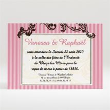 Carton d'invitation mariage Carte baroque rose personnalisable - 11 x 7,5 cm - Monfairepart