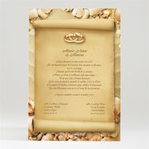 Faire-part mariage Parchemin vintage personnalisable - 14,5 x 21 cm - Monfairepart