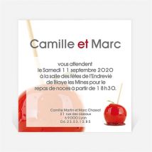 Carton d'invitation mariage I love you personnalisable - 9,5 x 9,5 cm - Monfairepart