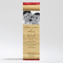 Carte de remerciement mariage Nos deux colombes personnalisable - 5,3 x 19,4 cm - Monfairepart