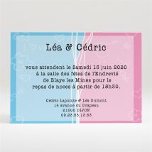 Carton d'invitation mariage Un gars une fille se marient ! personnalisable - 11 x 7,5 cm - Monfairepart