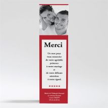Carte de remerciement mariage Mr & Mrs personnalisable - 5,3 x 19,4 cm - Monfairepart