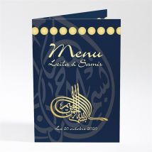 Menu mariage Noir et or personnalisable - 10 x 14,5 cm - Monfairepart