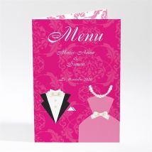 Menu mariage Tenue de Gala personnalisable - 10 x 14,5 cm - Monfairepart
