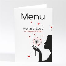 Menu mariage Un Oui en photo personnalisable - 10 x 14,5 cm - Monfairepart