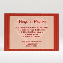 Carton d'invitation mariage Rouge et romantique personnalisable - 11 x 7,5 cm - Monfairepart