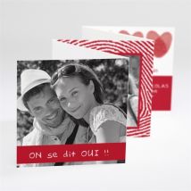 Faire-part mariage Faire part Rouge et blanc personnalisable - 7,5 x 7,5 cm - Monfairepart