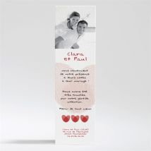 Carte de remerciement mariage Faire part Rouge et blanc personnalisable - 5,3 x 19,4 cm - Monfairepart