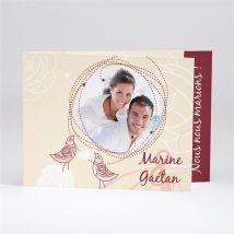 Faire-part mariage Original beige photo personnalisable - 15 x 10,5 cm - Monfairepart