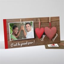 Faire-part mariage Idylle personnalisable - 21 x 10 cm - Monfairepart
