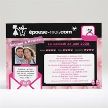 Faire-part mariage Site de rencontre personnalisable - 14,5 x 21 cm - Monfairepart