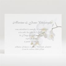 Carton d'invitation mariage Blanches orchidées personnalisable - 11 x 7,5 cm - Monfairepart