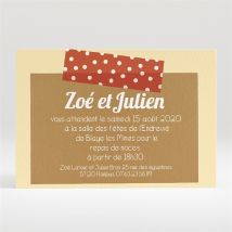 Carton d'invitation mariage Photos scotchées personnalisable - 11 x 7,5 cm - Monfairepart