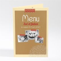 Menu mariage Photos scotchées personnalisable - 10 x 14,5 cm - Monfairepart