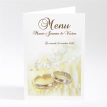 Menu mariage Alliances personnalisable - 10 x 14,5 cm - Monfairepart