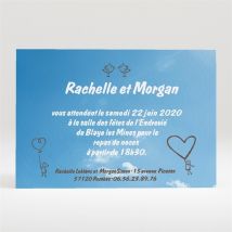 Carton d'invitation mariage le fil à linge mariage personnalisable - 11 x 7,5 cm - Monfairepart