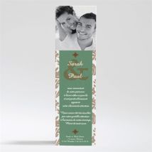 Carte de remerciement mariage Carte marron et verte personnalisable - 11 x 7,5 cm - Monfairepart