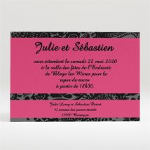 Carton d'invitation mariage Cachemire noir et gris personnalisable - 11 x 7,5 cm - Monfairepart
