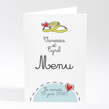 Menu mariage Original et frais personnalisable - 10 x 14,5 cm - Monfairepart