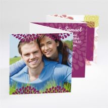 Faire-part mariage Jolie Champêtre romantique personnalisable - 7,5 x 7,5 cm - Monfairepart