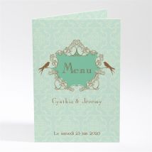 Menu mariage Mariage baroque et fantaisie personnalisable - 10 x 14,5 cm - Monfairepart