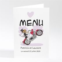 Menu mariage Sur la route du bonheur personnalisable - 10 x 14,5 cm - Monfairepart