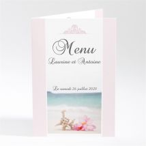 Menu mariage Coquillages et crustacés personnalisable - 10 x 14,5 cm - Monfairepart