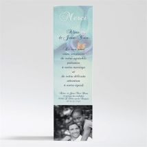 Carte de remerciement mariage Orchidées bleues personnalisable - 5,4 x 19,4 cm - Monfairepart