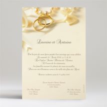 Faire-part mariage Alliances fond crème personnalisable - Couleur Jaune - 14,5 x 21 cm - Monfairepart