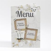 Menu mariage Photos dans les cadres personnalisable - 10 x 14,5 cm - Monfairepart