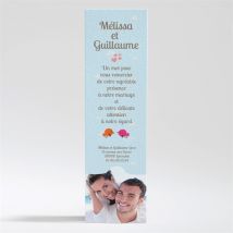 Carte de remerciement mariage La célébration originale personnalisable - 5,3 x 19,4 cm - Monfairepart