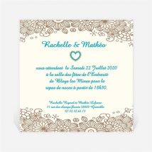 Carton d'invitation mariage Notre Histoire personnalisable - 9,5 x 9,5 cm - Monfairepart