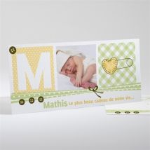 Faire-part naissance personnalisable - 21 x 10 cm - Monfairepart