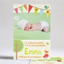Faire-part naissance personnalisable - 14,5 x 21 cm - Monfairepart