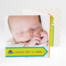 Faire-part naissance personnalisable - 10 x 10 cm - Monfairepart