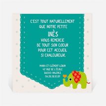 Remerciement naissance personnalisable - 9,5 x 9,5 cm - Monfairepart