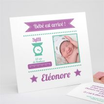 Faire-part naissance personnalisable - 15 x 14 cm - Monfairepart