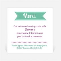Remerciement naissance personnalisable - 9,5 x 9,5 cm - Monfairepart